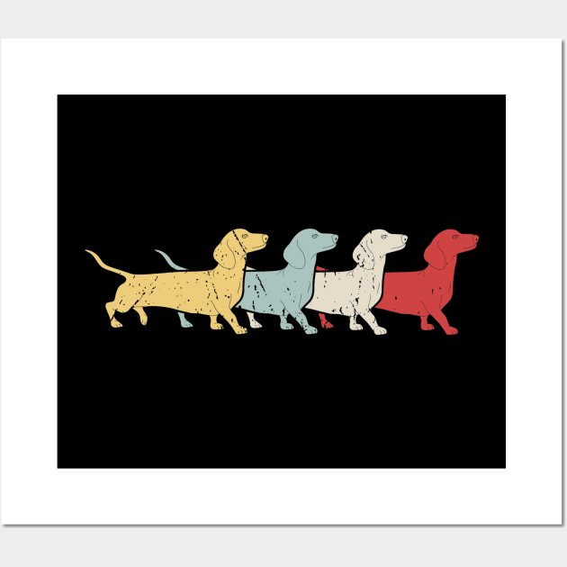 Dachshund Retro Vintage Wall Art by Shiva121